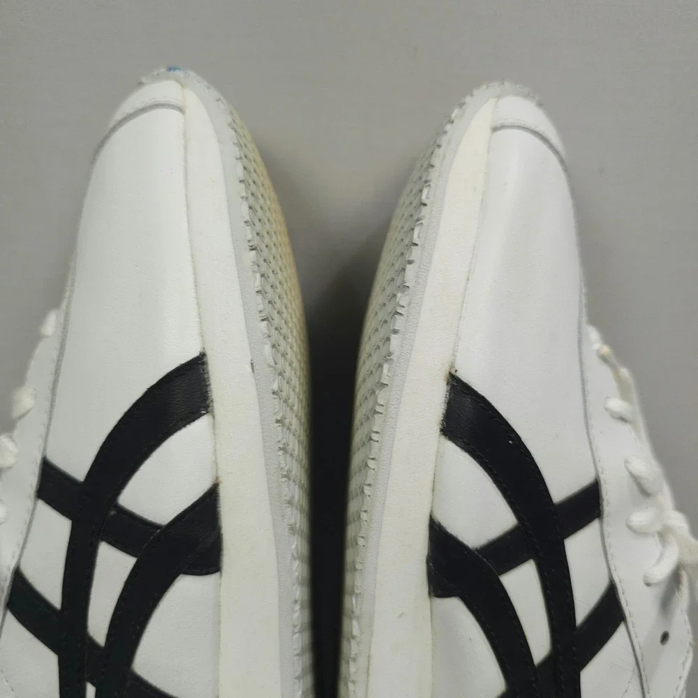 Vintage Asics Cheer Shoes Women 9.5 White Black Leather NCA Cheerleading